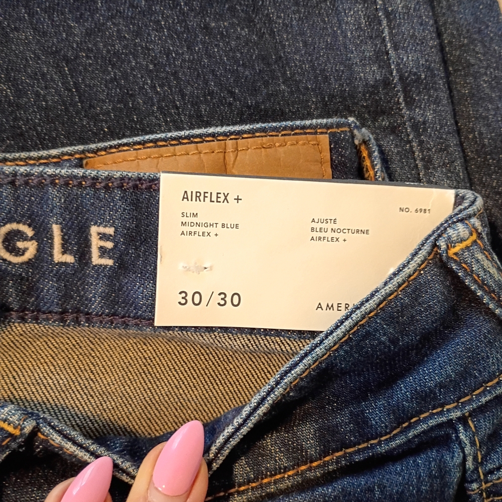 American Eagle Outfitters Men's Slim Airflex Jeans in Midnight Blue